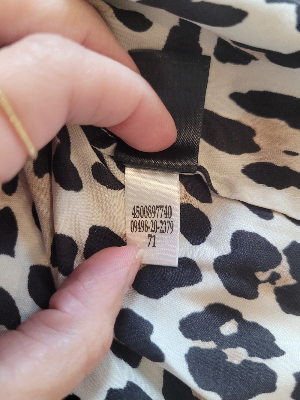 WHBM Silk Stretch Leopard Print Blouse - Black & Taupe - Picture 10 of 12